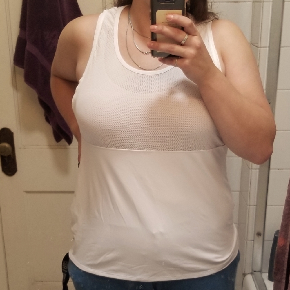 Fabletics Half Mesh Tank Top. Muscle Tank.